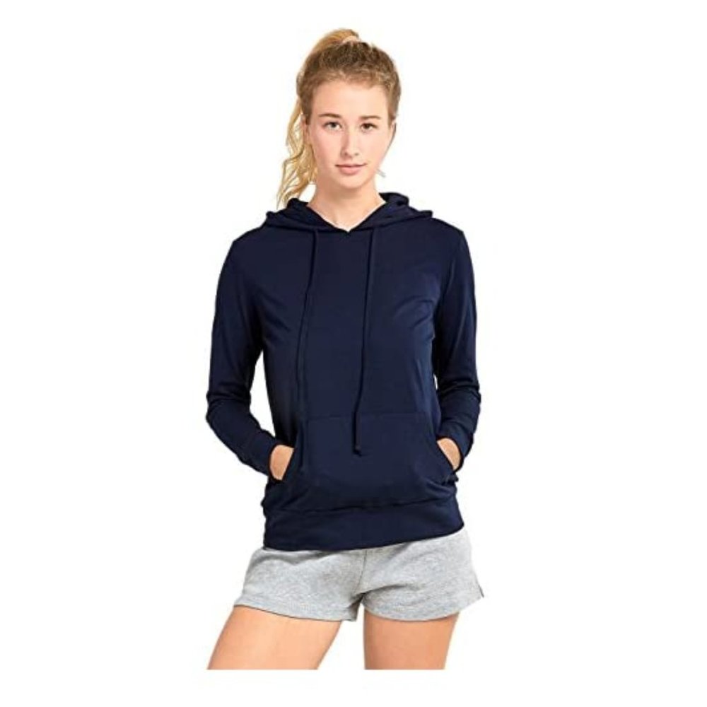 Sofra Women's Thin Cotton Pullover Hoodie Sweater